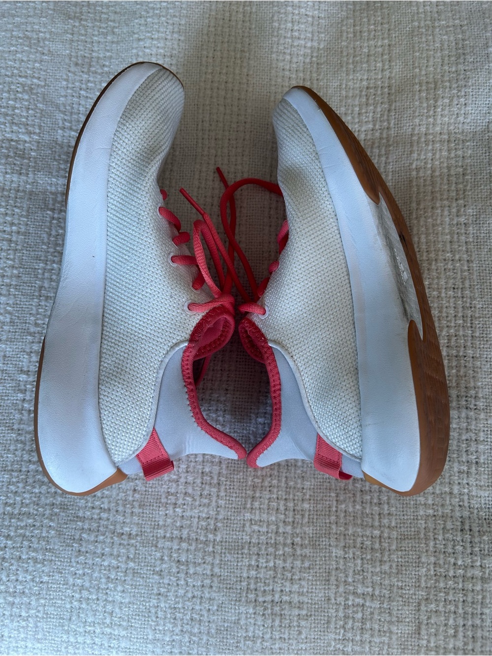 adidas White Sneakers with Coral Pink Interior - Picture 3 of 4